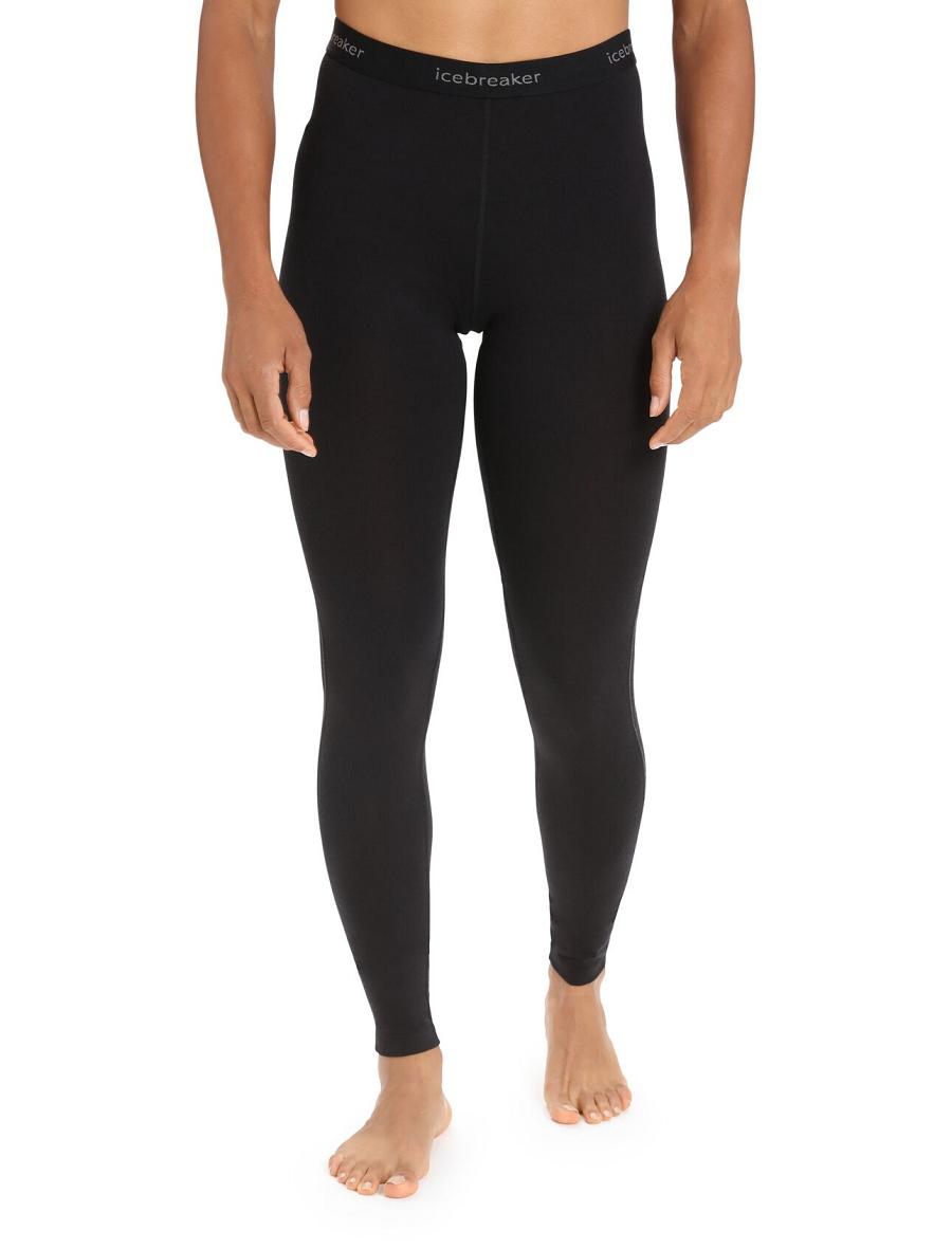 Women\'s Icebreaker BodyfitZone™ Merino 200 Zone Thermal Leggings Black | CA 1407DFMN